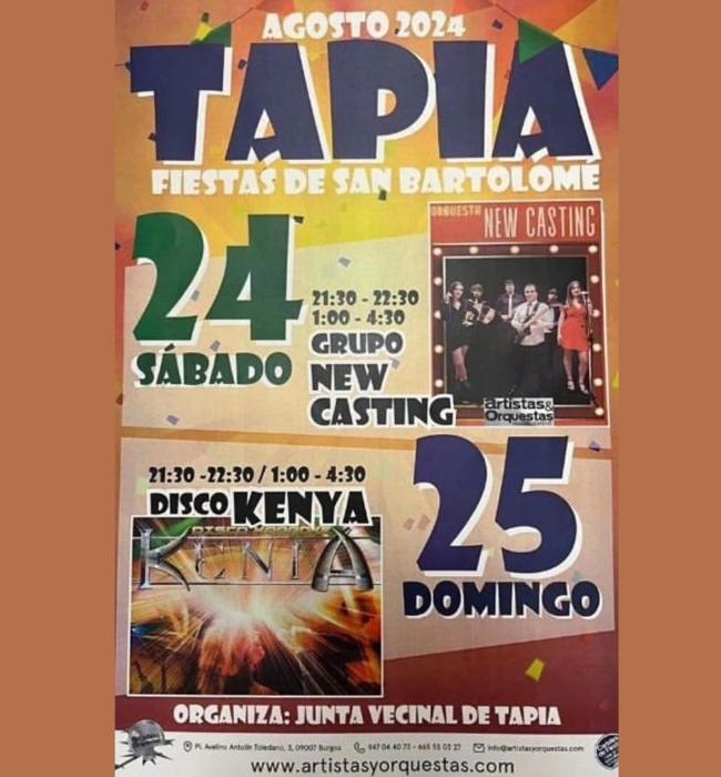 Cartel de fiestas de Tapia 2024.