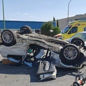 Dos heridos en un aparatoso accidente en Villafría