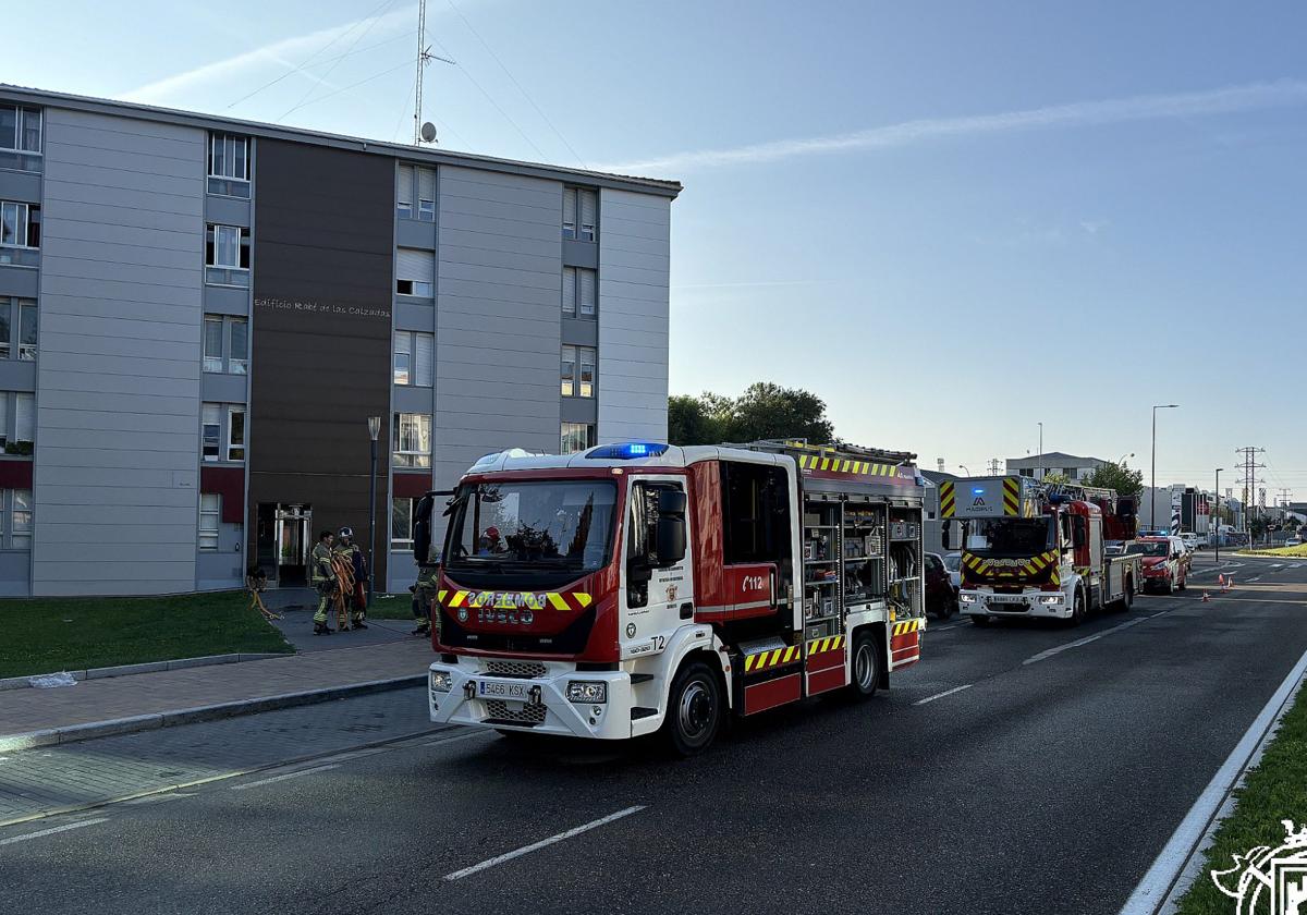 Lugar del incendio en Burgos.