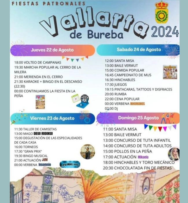 Cartel de fiestas de Vallarta de Bureba 2024.