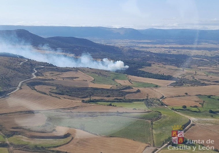 Imagen aérea del incendio.