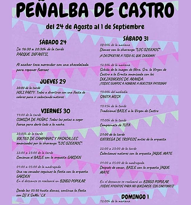 Cartel de fiestas de Peñalba de Castro 2024.