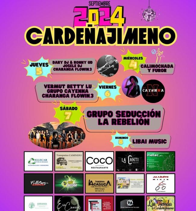 Cartel de fiestas de Cardeñajimeno 2024.