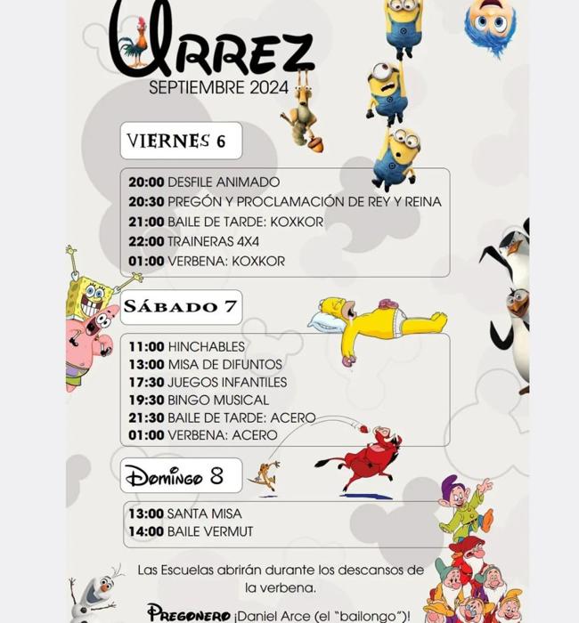 Cartel de fiestas de Urrez 2024.