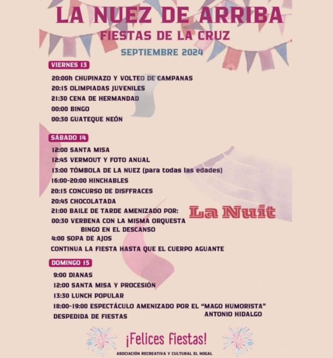 Cartel de fiestas de La Nuez de Arriba 2024.