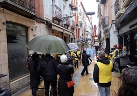 Rodaje de un corto de Pérez Sañudo en las calles de Burgos.