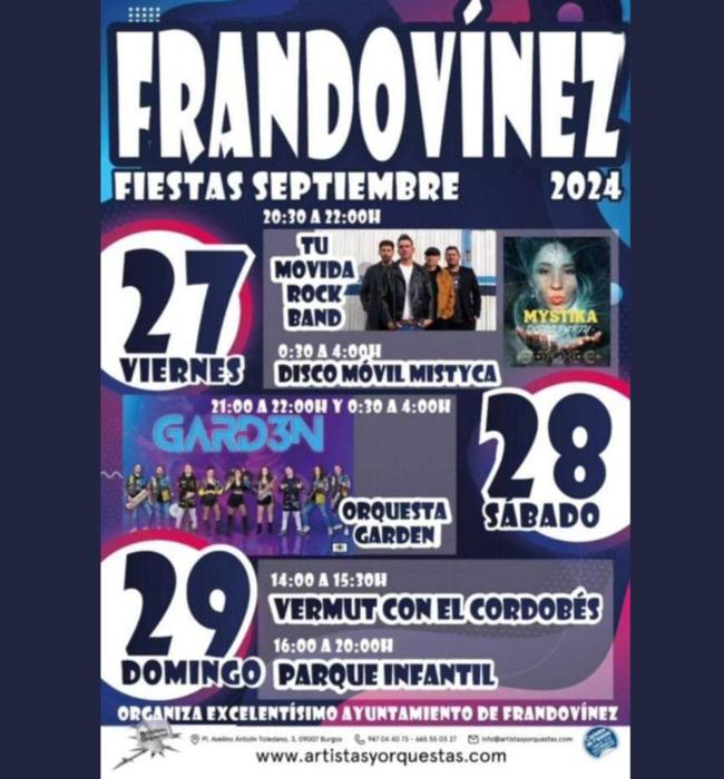 Cartel de las fiestas de septiembre de Frandovínez, 2024.