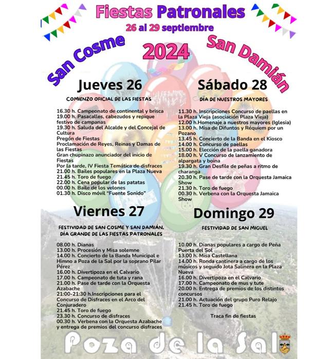 Cartel de fiestas de Poza de la Sal 2024.