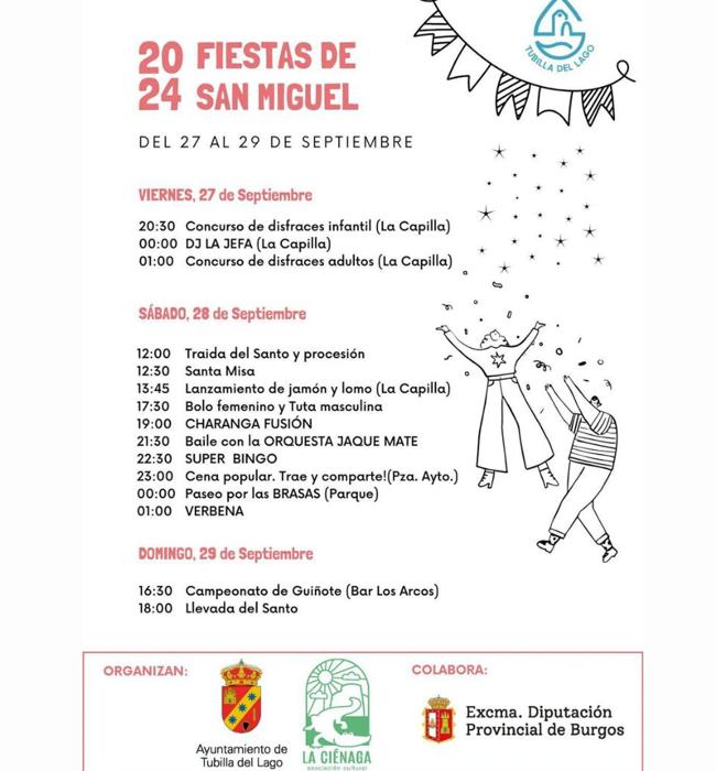 Cartel de fiestas de septiembre 2024 en Tubilla del Lago.