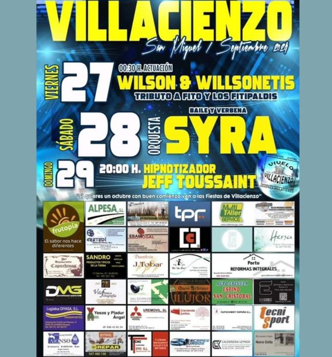 Cartel de fiestas de Villacienzo 2024.