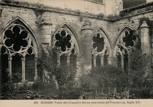 Postal antigua del claustro de Fresdelval.