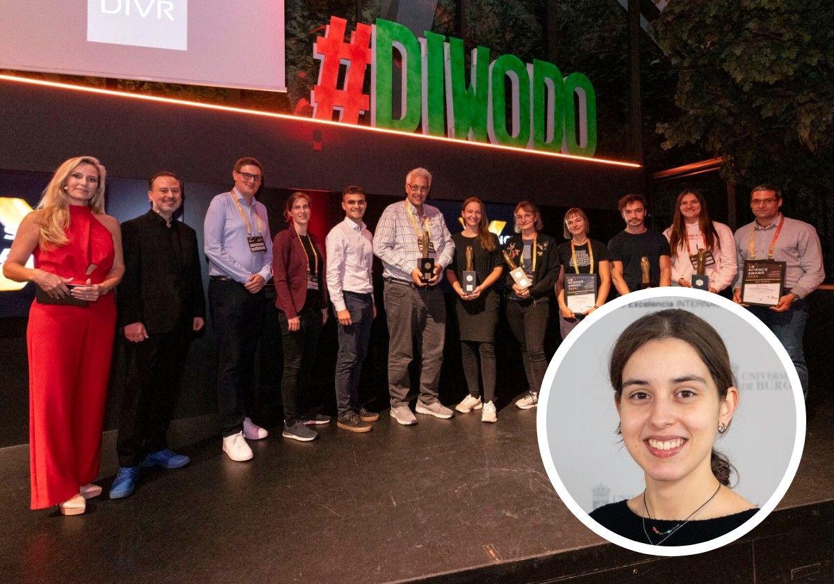 Premiados en los DIVR Science Awards, con Inés Miguel Alonso en el círculo inferior.