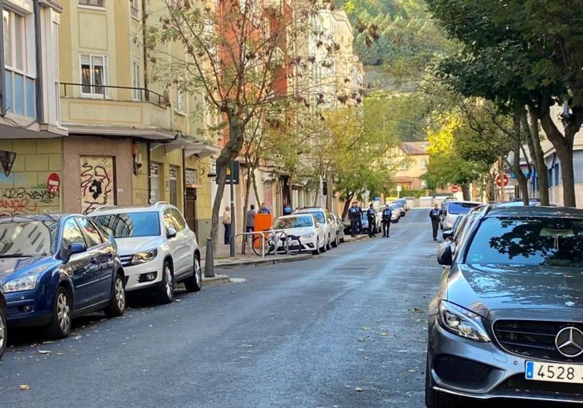 Imagen de la trifulca en la calle Diego Laínez, de Burgos.