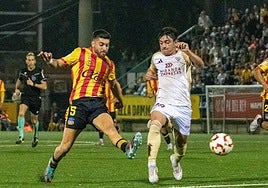 Jugadores del UE Sant Andreu y del CD Mirandés
