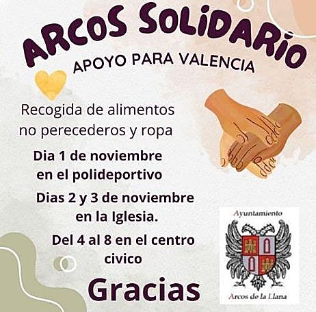 Cartel con la iniciativa solidaria de Arcos.