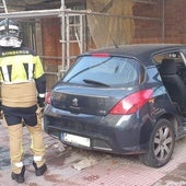 Herido en Burgos al empotrarse con su coche contra el andamio de un edificio en obras