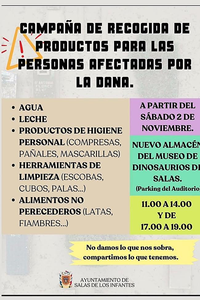 Cartel del Ayuntamiento de Salas de los Infantes.