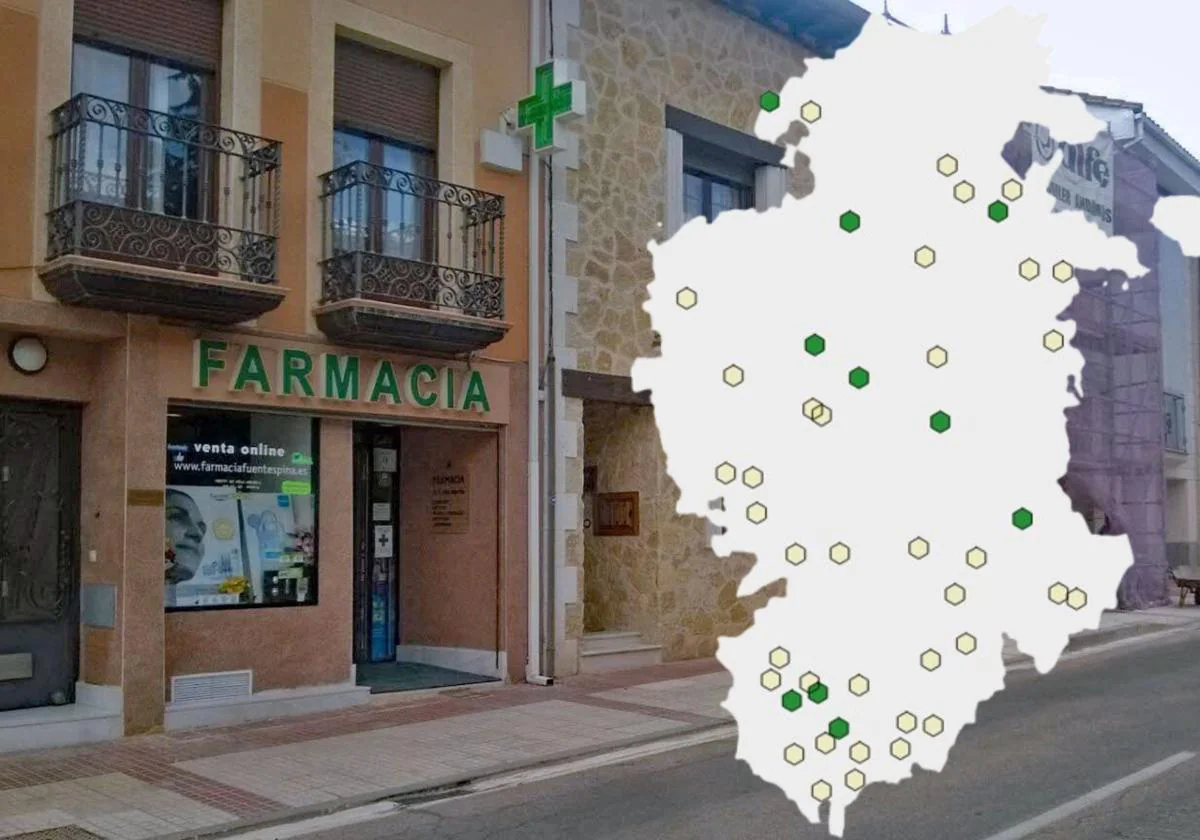 Farmacia en Fuentespina, un pueblo de Burgos.