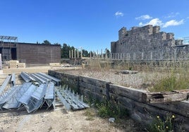 Obras del Castillo de Burgos.