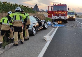 Imagen de archivo de un accidente ocurrido en la N-120 en Burgos.