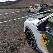 La Guardia Civil investiga la aparición de un cadáver en un coche calcinado en Burgos