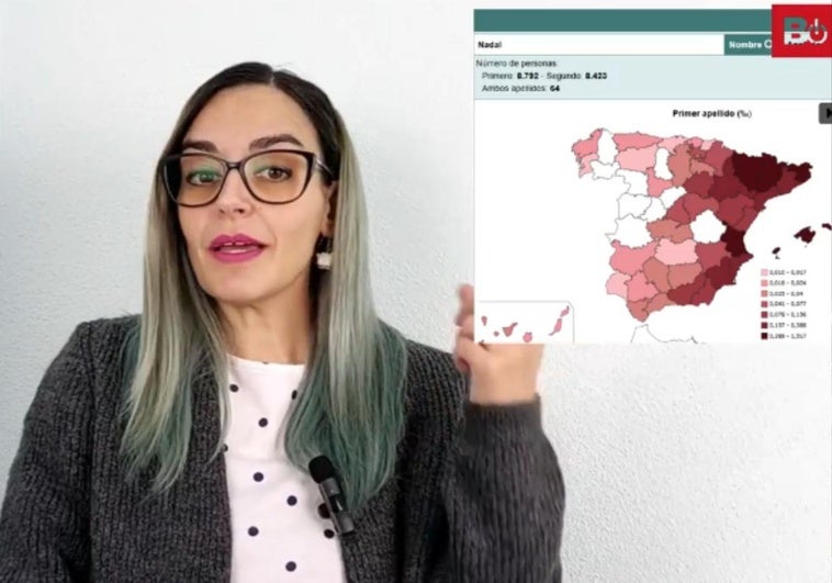 Elena Rodríguez explica las curiosidades del apellido Nadal.