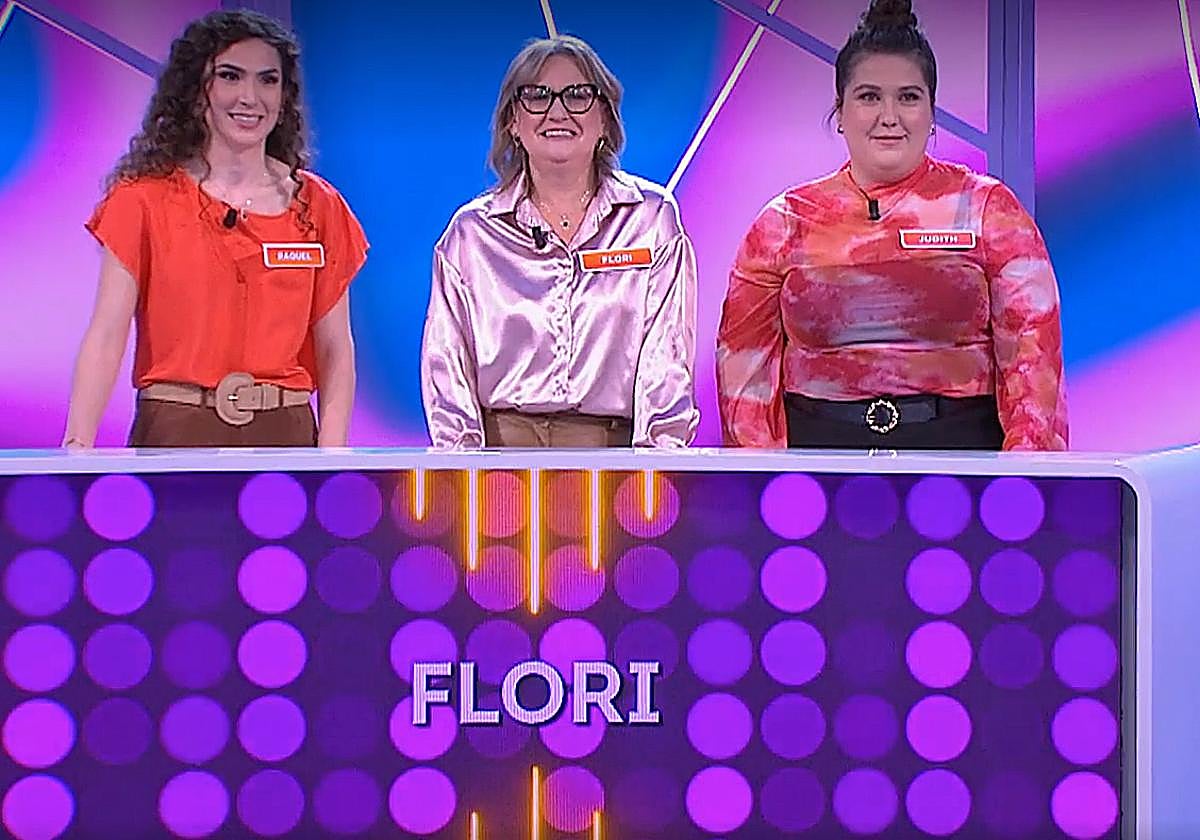 De izquierda a derecha, Raquel, Flori y Judith, arandinas en el concurso Reacción en cadena.