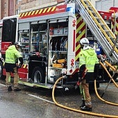 Intoxicado un hombre por el incendio de su campana extractora en Burgos