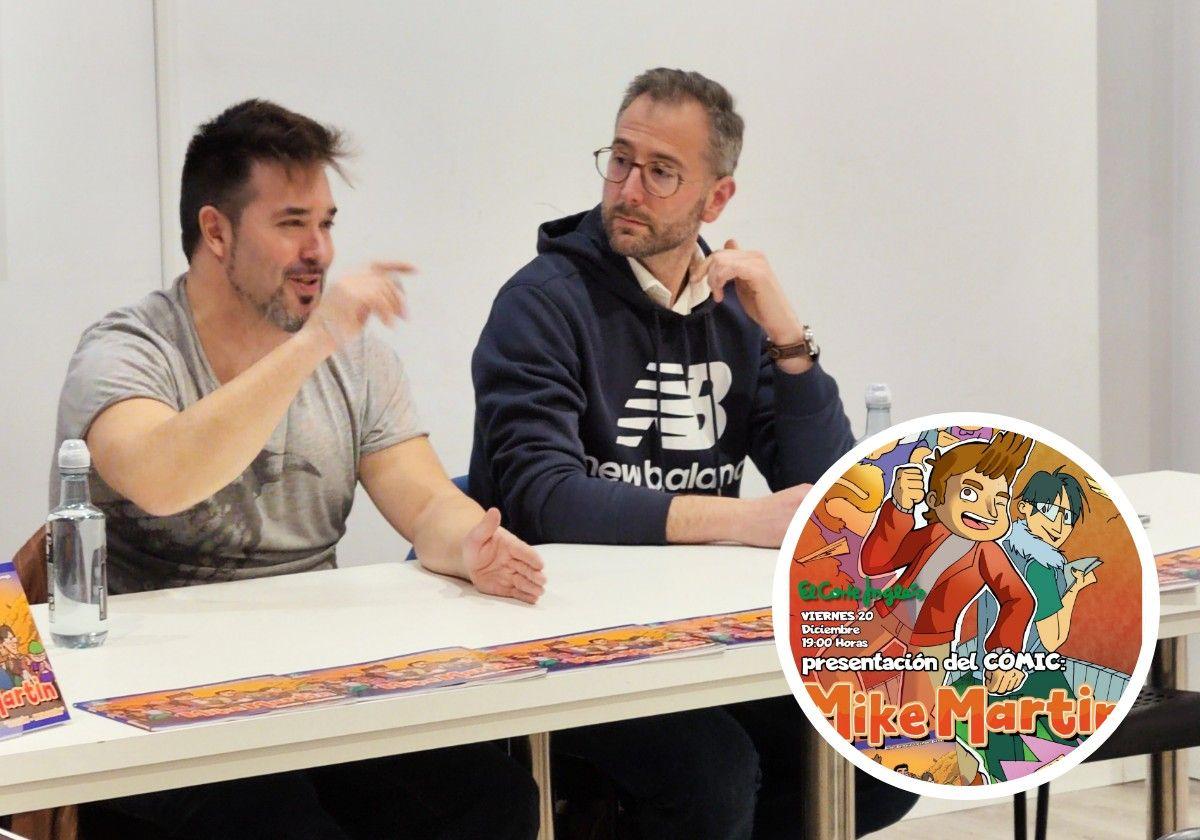 Iván Sarnago y Javier Picón, los burgaleses creadores del cómic (en el círculo)