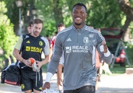 Loïc Badiashile durante su estancia en Burgos.