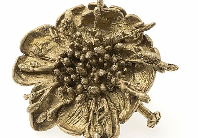 Flor de pradera en plata vermeil.