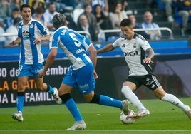 Sancris, que podría reaparecer en el Burgos, fue autor de un gol frente al Dépor en la primera vuelta.