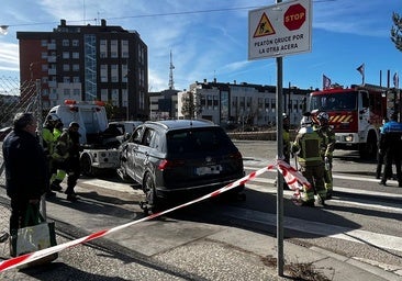 Excarcelan a dos heridos tras un aparatoso accidente en el Bulevar de Burgos