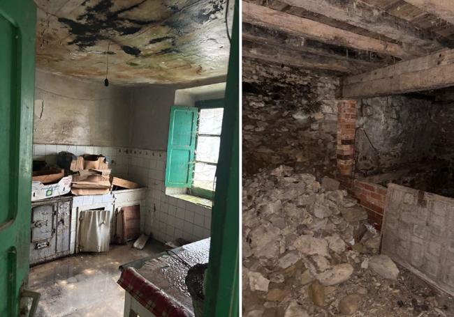 Imagen del interior de la casa que se vende en Santotís, Burgos.