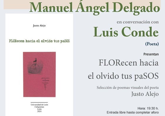 El poeta Justo Alejo presenta en Burgos su libro 'FLOrecen hacia el olvido tus paSOS'