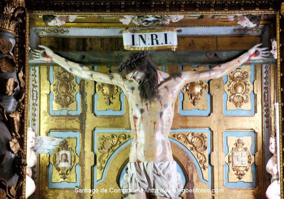 Imagen principal - Catedral de Santiago de Compostela y la capilla del Santo Cristo de Burgos. 