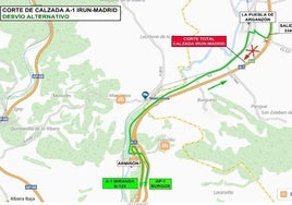 Mapa de afectación al tráfico.