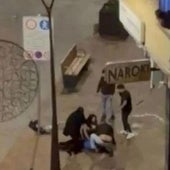 Imagen de una agresión grave en Burgos grabada por un vecino.