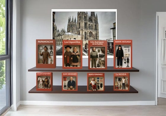 Imagen creada a través de inteligenia artificial, compuesta de varios personajes reconocidos de Burgos