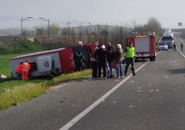 Imagen del accidente mortal en Burgos este jueves.