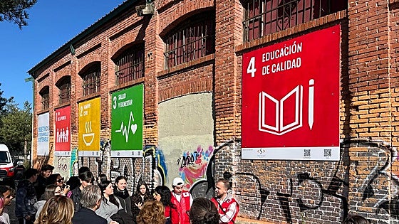 Un mural de 40 metros dedicado a los Objetivos de Desarrollo Sostenible en Burgos
