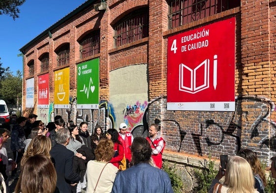 Presentación del mural y de los 19 paneles, dedicado a los Objetivos de Desarrollo Sostenible.