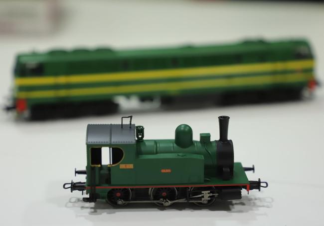 Una de las maquetas de una máquina de vapor.