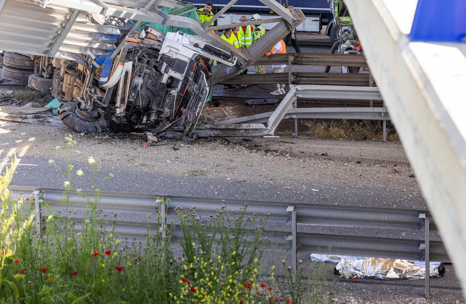 Imágenes del accidente mortal en la circunvalación de Burgos