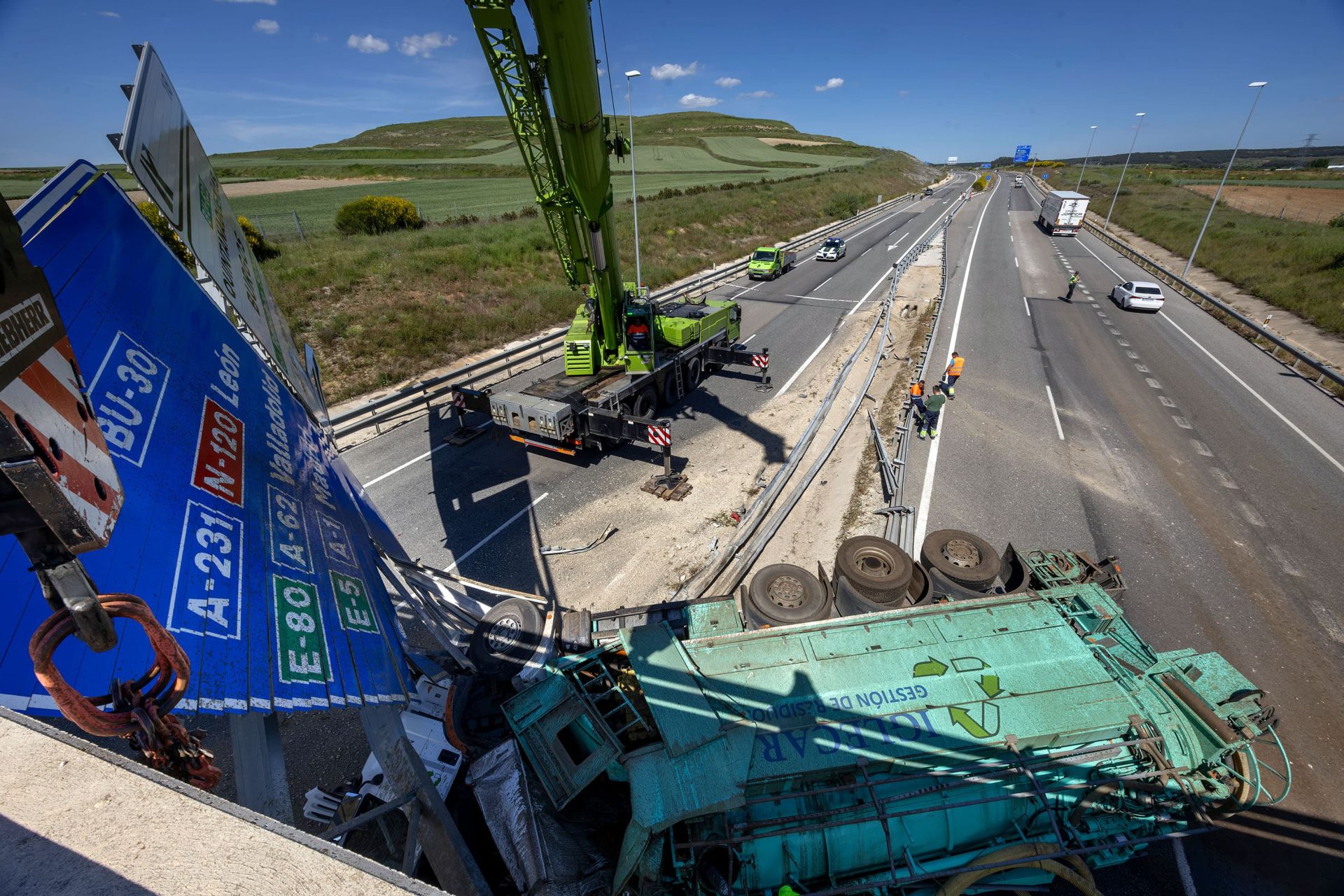 Imágenes del accidente mortal en la circunvalación de Burgos