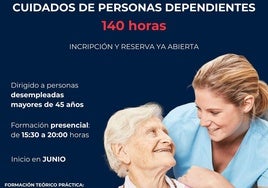 Curso de Cuidados de personas dependientes para desempleados mayores de 45 años