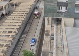 Policía Local de Burgos y Bomberos en el HUBU.