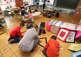Imagen de archivo de una escuela rural.