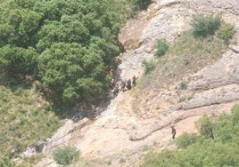 Imagen del operativo de rescate en Miraveche.