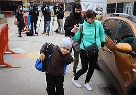 Refugiados ucranianos llegan a Burgos llegados desde Polonia en 2022